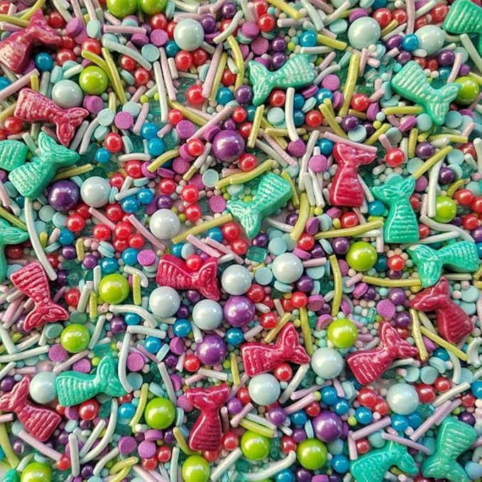 Eastron Edible Mermaid Sprinkles - Cake Sprinkles Decoration - Sprinkles for Baking - Cupcake and Cake Topper - Sprinkle Mix - 3.35 Ounce