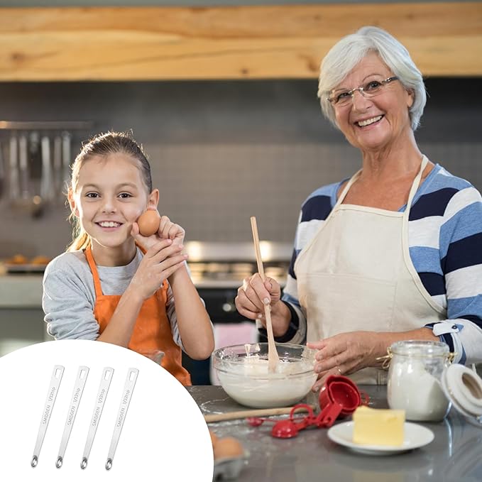4 PCS 1/32 Teaspoon (1/32 Tsp | 0.165 mL | 0.165 cc) Single Measuring Spoon, Stainless Steel 1/32 Tsp Small Measuring Spoon Mini Measuring Spoons