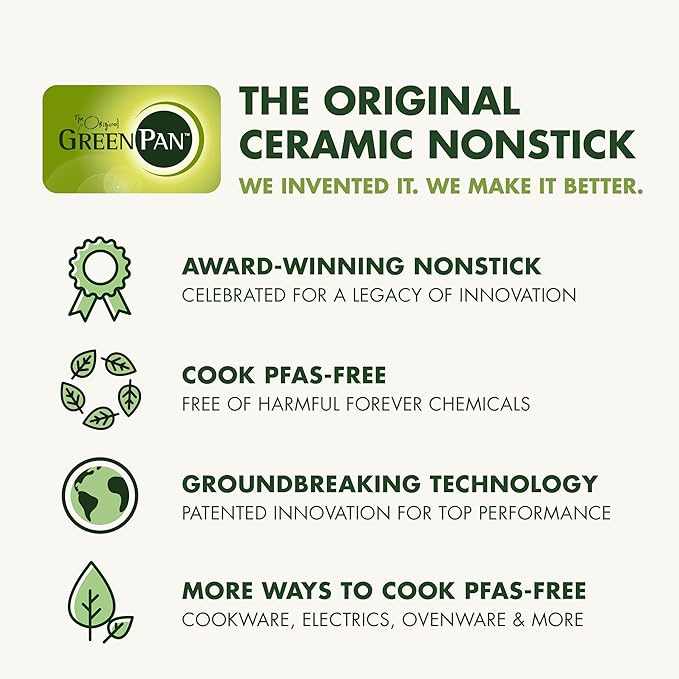 GreenPan Premiere Ovenware Healthy Ceramic Nonstick 18" x 13" Half Rectangular Baking Pan, PFOA & PFAS-Free, Warp-Free Bakeware, Durable Quick Heating Tray, Oven Safe to 600F, Dishwasher Safe, Gray
