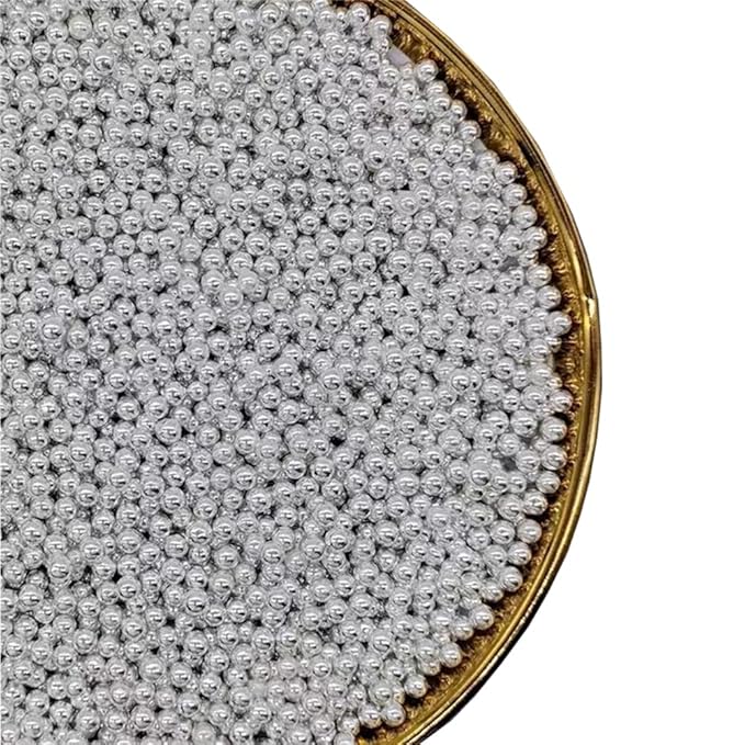 Edible Pearl Sprinkles,Cake sprinkles,Cookie sprinkles,Sugar Pearl, Edible Candy Pearls 130g 4.6OZ for Cake Cupcake Decorationg (4mm-Silver)