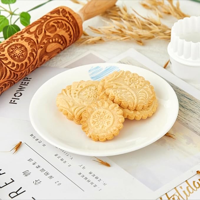 2 Pack Everyday Rolling Pin, 13.78" Classic Wood Rolling Pin, Fondant, Dough Roller for Cookie, Pizza Pie Crust, Pastry, Dough, Essential Kitchen Utensil