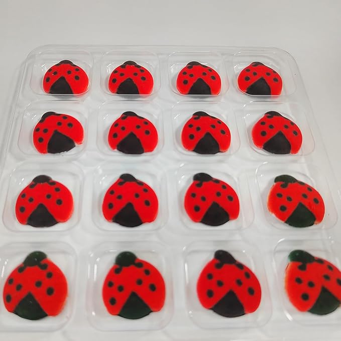Edible Candy Ladybug Cake Decorations Dessert Sugar Sprinkles for Cake Decorating Cookie DIY Cupcake Topper Icing Frosting Decoration Birthday Halloween Christmas Party Supplies