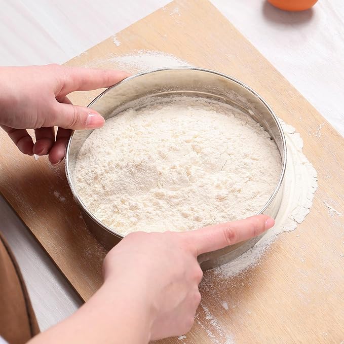 uxcell 304 Stainless Steel Flour Sifter, 12Inch 60 Mesh Round Sifter Flour Sieve Mini Fine Mesh for Baking Cake Bread, Silver