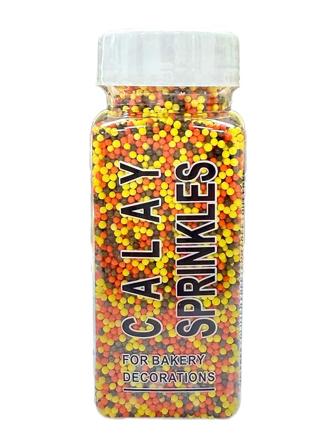 Gevog 2MM Fall Pearls Sprinkles Mixing Edible Cake Cupcake Sprinkles for Thanksgiving Party Baking Cupcake Cookie Ice Cream Decoration Supplies 110g/ 3.88oz