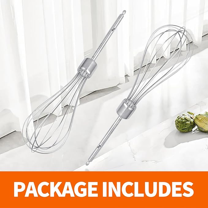 2 Pack Hand Mixer Turbo Beaters Compatible with BLACK and DECKER Electric Hand Held Mixer, Stainless Steel Replacement Parts, Beaters Electric Mixer Parts Accessories