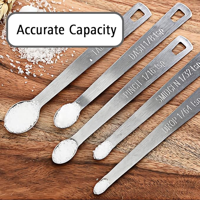 2PCS 1/10 Teaspoon(1/10tsp, 0.5ml) Single Tiny Measuring Spoon, Small Individual Stainless Steel Measure Spoons Only