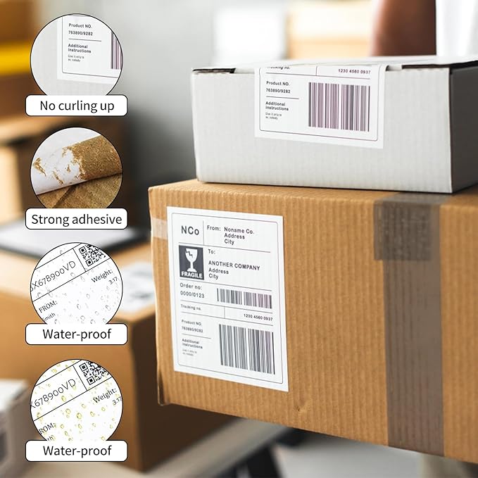 8.5" x 11" Shipping Labels Full Sheet Labels, Self Adhesive Printable White Sticker Paper for Laser & Ink Jet Printers (100 Labels)