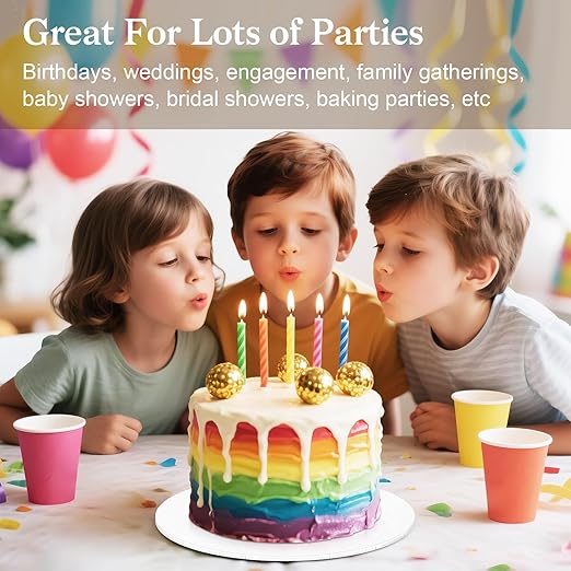 24 PCS Cake Boards 14 Inch Round, 14 Inch Cake Drums, 1/4" Thick Cake Drum, Cake Board Food Grade Cake Base, White Cake Cardboard Circles Bases para Pasteles for Wedding & Party & Pizza Desserts