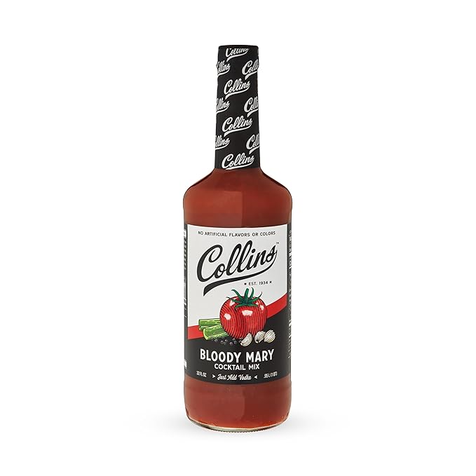Collins Classic Bloody Mary Mix | Made With Tomato, Garlic, Worcestershire Sauce and Spices | Brunch Cocktail Recipe Ingredient, 32 fl oz