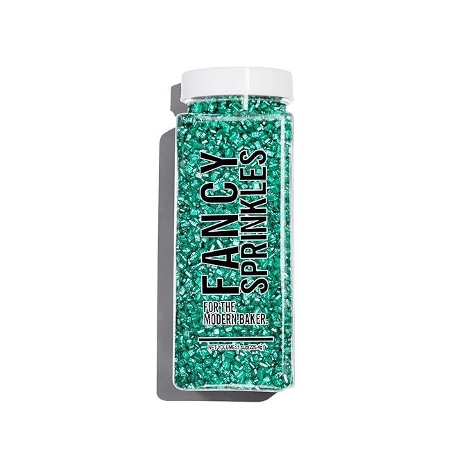 Fancy Sprinkles Limited Edition Holiday Emerald Green Fancy Sugar Pearlescent, Sparkly Sugar Crystals (8 OZ)