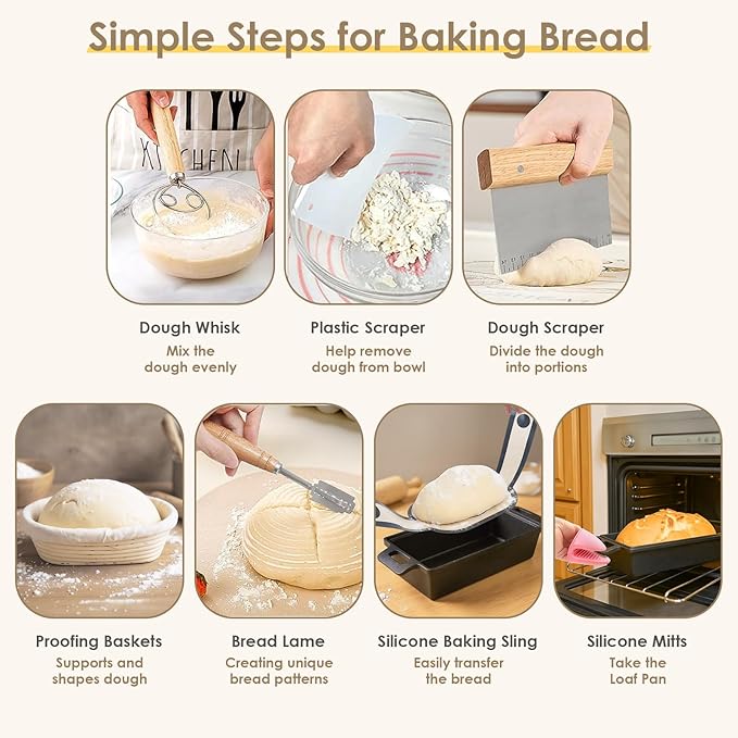 2 in 1 Cast Iron Loaf Pan with Lid, 9×5 Inch Bread Baking Pans for Homemade Bread, Pre-Seasoned Loaf Pan Bread Pan with Sourdough Bread Baking Supplies for Bread Baking, Meatloaf (2 Piece Set)