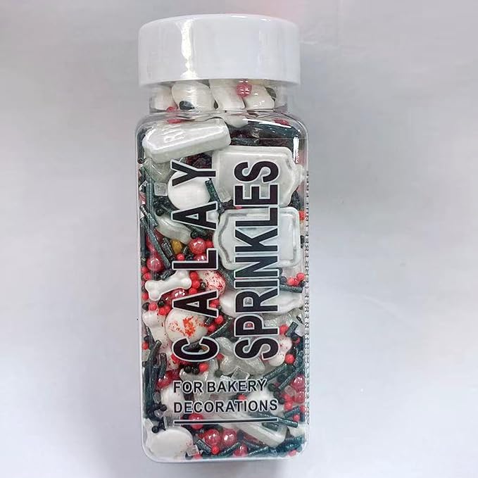 PhilaeEC Halloween Sprinkle Edible Candy Eyeballs Dog Bones Tombstone Skull Cross Mix Sprinkle for Cake Decoration Candy Baking Cookie Cupcake Toppers Decoration Halloween Christmas Supplies