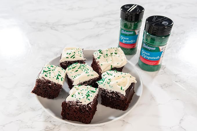 Bakerpan Green Nonpareils Sprinkles - 7 Ounces Green Sprinkles for Cake Decorating, Edible Nonpareils for Cupcakes, Ice Cream (Made in USA)