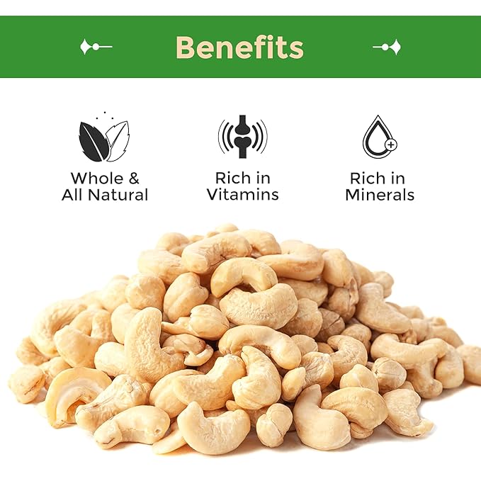Sincerely Nuts - Raw Cashews Whole and Unsalted | Healthy Snack, Source of Protein | Keto and Paleo Friendly Gourmet Quality Vegan | Cashew Nuts 1(LB) Bag