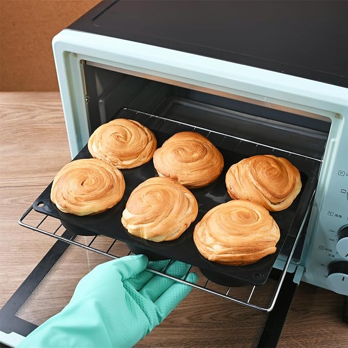 6 Cups Non-Stick Silicone Muffin Pan and Cupcake Maker, Large Size Cupcake Pan, Set of 2