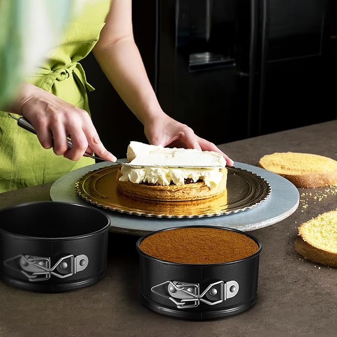 Toyvian 6 Pack Spring Form Pan Set, 4. 7-inch Mini Cake Pan with Removable Bottom, Nonstick Leakproof Round Cake Mold Spring Form Molds for Mini Cheesecakes, Pizzas And Quiches