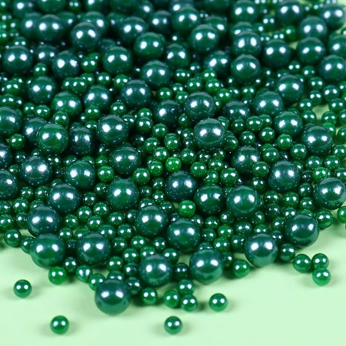 Christmas Green Sprinkles for Cake Decorations 3.52 ounce Edible Pearl Sugar Sprinkles for Cupcake Toppers Wedding Party Valentines Halloween Christmas Supplies