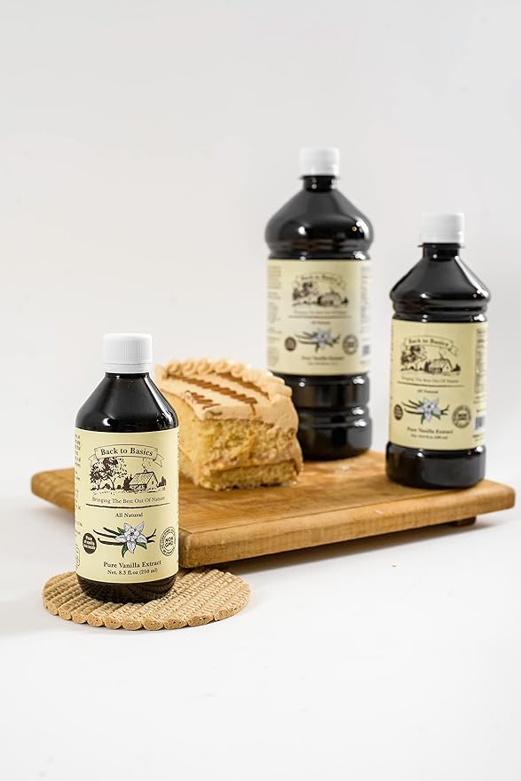 Back to Basics – All Natural - Pure Vanilla Extract – 8 oz – Mexican Vanilla – To Enhance Flavors in Cooking, Baking, and Dessert Making