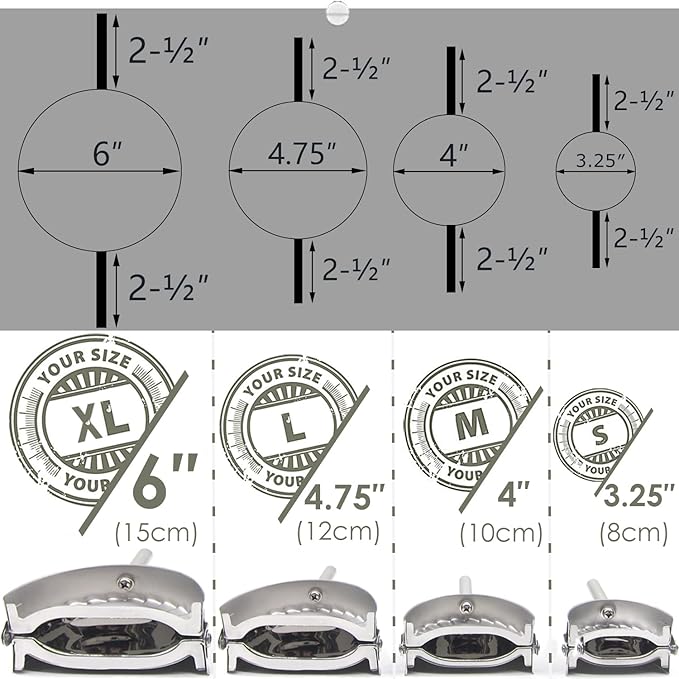 KAYCROWN 6 Inch Empanada Press, Stainless Steel Dumpling Maker Dough Cutter Dumpling Mold for Empanada, Dumpling, Ravioli, Pierogi, Turnovers, Calzone (XL: 6 inch)