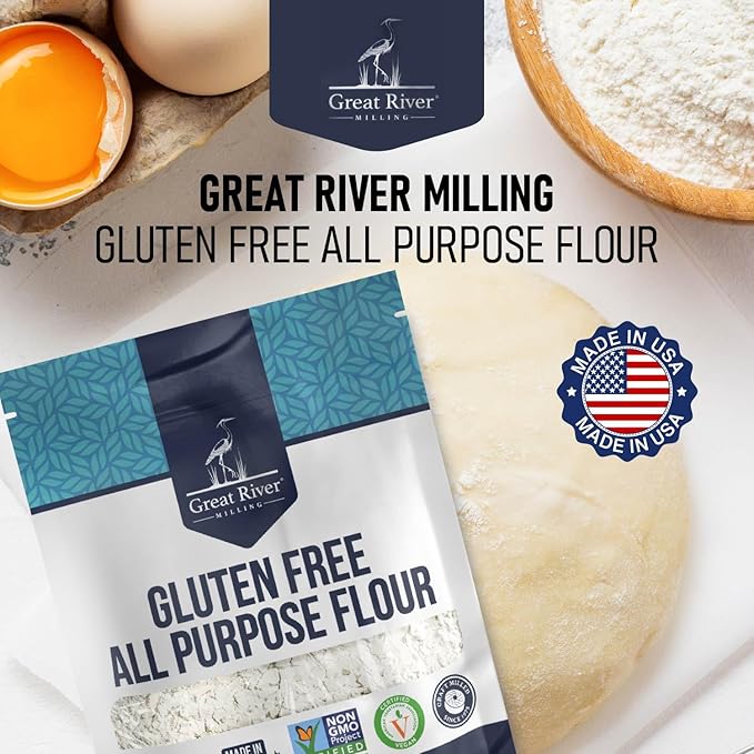 Great River Milling Gluten Free All Purpose Flour | Made from All Purpose Gluten Free Baking Alternative Ingredients | Non-GMO, Glyphosate Free, Kosher, Vegan Certified | 5 Lb