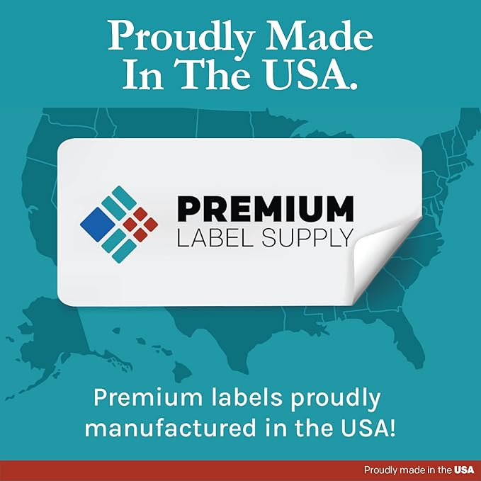 Premium Label Supply White Sticker Shipping Labels – 7" x 5" – Laser/Inkjet Compatible – (2 per Sheet), 25 Sheets – 50 Total Adhesive Labels