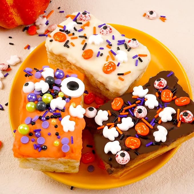 Halloween Mix Type Sprinkles for Cake Decorating, 150g/5.29oz, Edible Candy Eyeballs, Pearl Sugar Sprinkles Mix, Perfect for Cake Decoration, Cupcake Decorations Donuts Toppings