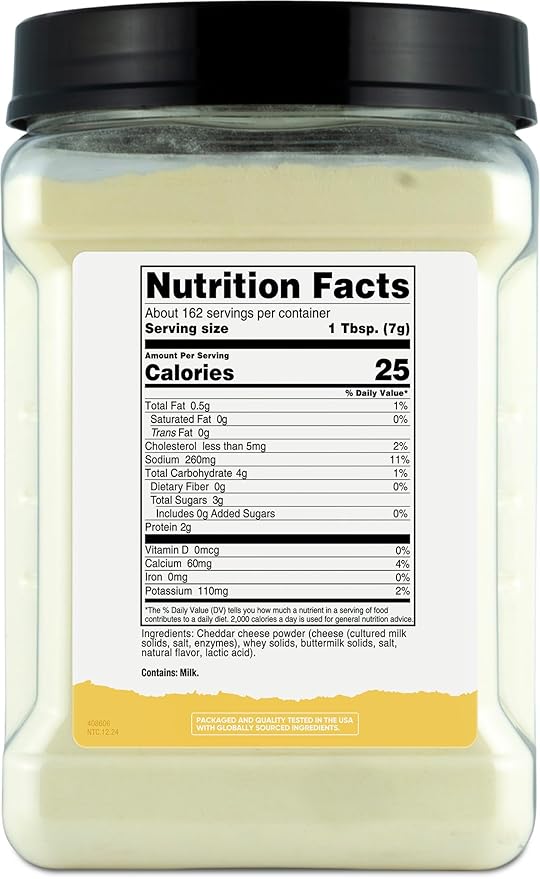 Nutricost Pantry White Cheddar Cheese Powder (2.5 Pounds Per Bottle) - Powdered Cheese :: Great for Cooking, Baking, Popcorn, and More!