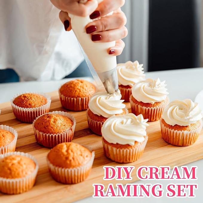 7Pcs 1M 2D 2F Large Piping Tips Set, Stainless Steel Cake Decoration Piping Tips, Piping Nozzles Baking Tools For Buttercream Icing Birthday Cake Cupcake DIY Art