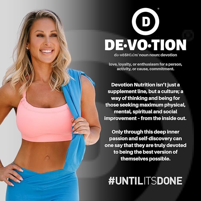 Devotion Nutrition Protein Powder Blend | Gluten Free, Keto Friendly, No Added Sugars | 1g MCT | 20g Whey & Micellar Protein | 2lb Tub (Sinful Cinnamon)
