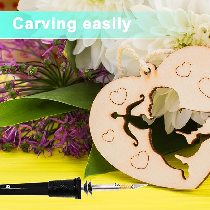 Honoson 19 Pieces Electric Hot Knife Cutter Tool, Multipurpose Hot Knife Stencil Cutter with Metal Stand, 14 Blades, 3 Chuck Sleeves for Cutting Carving (Black)