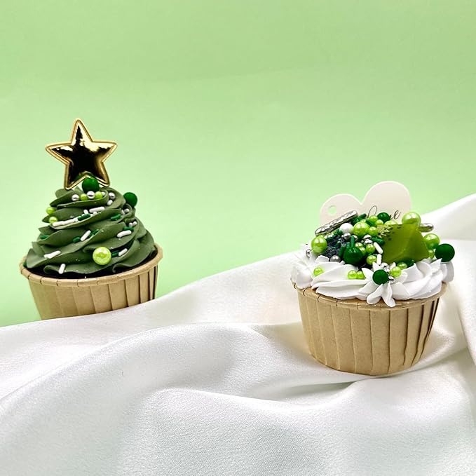 Sprinkles for Cake Decorating, Green and White Pearl Silver Jimmies St. Patrick’s Day Sprinkles Mix for Baking Cookies Cupcake Ice Cream