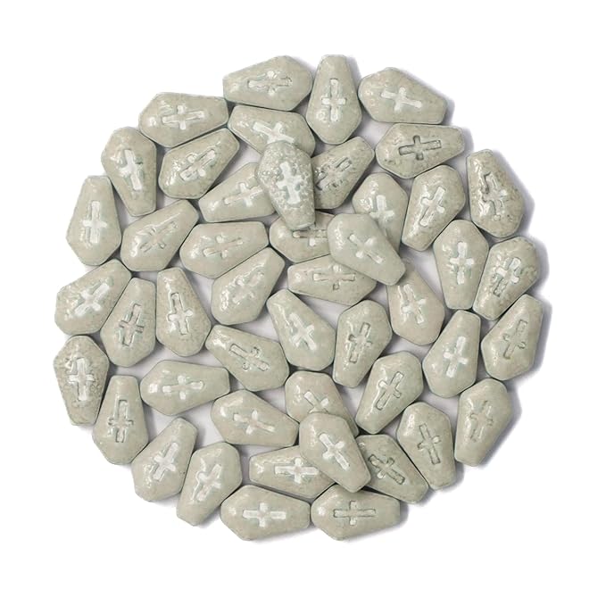 Mystic Sprinkles Halloween Candy Shape Sprinkles (Grey Coffins, 2oz Jars)