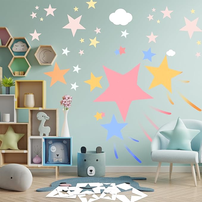 8 PCS Large Star Stencil for Painting,Star Stencils Different Sizes Reusable Plastic Stencils for Painting Spraying Drawing on Wall Wood Flag Paper