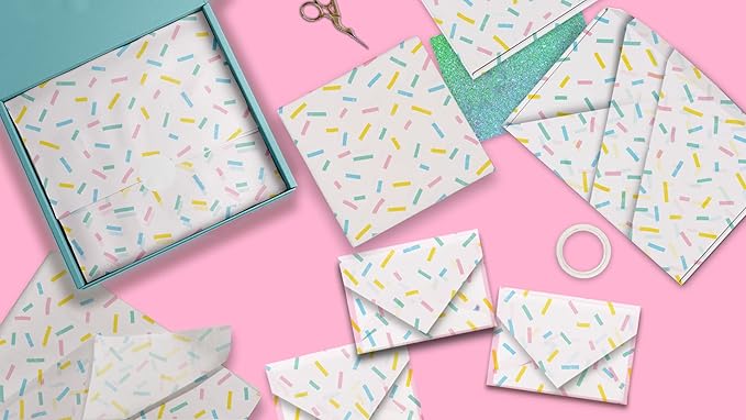 Confetti Birthday Printed Tissue Paper for Gift Bags or Boxes and Wrapping - Bulk Decorative Art Tissue Paper for Packaging and Gifting | 24 Sheets 20" x 30"
