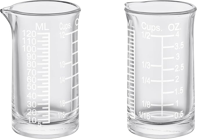 Ackers 4oz Etching Scale Glass Measuring Cup – Shot Glass with Ounce,Ml,Cups Markings for Kitchen & Bar