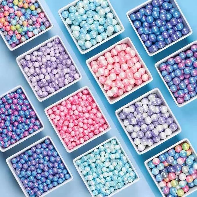 Rainbow Sprinkles White Purple Edible Pearl Christmas Cake sprinkles,Cookie sprinkles,Sugar Pearl, Edible Candy Pearls 7mm 130g 4.6OZ for Cake Cupcake Decorationg (Purple+White)
