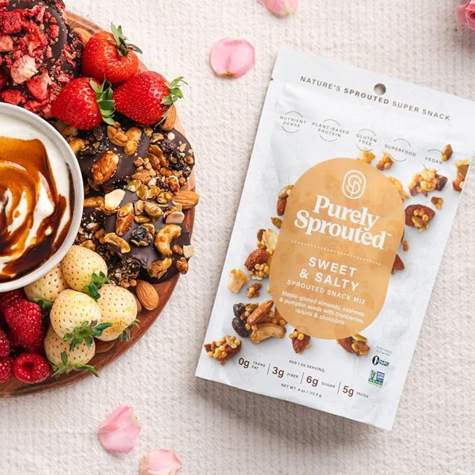 Purely Sprouted Sweet & Salty, Non-GMO Superfood for Healthy, Certified USDA Organic, Gluten-Free Snacking (4 oz, 6 pack)