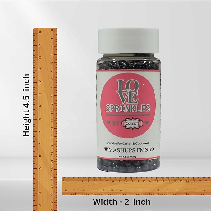 Confect Black Sprinkles – Edible Cake & Cupcake Decorating Sprinkles in Bottle for Baking, Cookies, and Dessert Toppings | Vegan, Gluten-Free, Soy-Free, Dairy-Free, Palm Oil-Free- 4.2 Oz