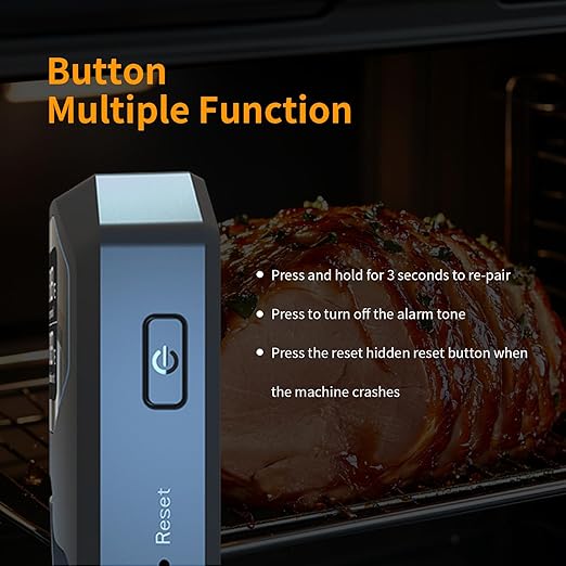 YFL Smart Wireless Meat Thermometer with Bluetooth & App, 820FT Long Range, Digital Food Thermometer with Dual Sensors, IP67 Waterproof Probe for BBQ, Grill, Oven, Smoker, Turkey, Steak, Chicken