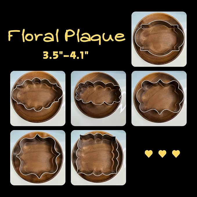 Large Plaque Cookie Cutter Set-10 Piece-4.0 Inch-Diswasher Safe-Frame Cookie Cutter Shape for Baking