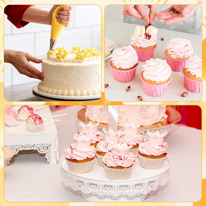 1m Piping Tips, 5 Pcs Stainless Steel Cake Tips Piping Kit Icing Tip Frosting Tip Cookie Decorating Supplies for Decorating Frosting Pastry Diy Cream Cupcakes Cookies(Sliver)