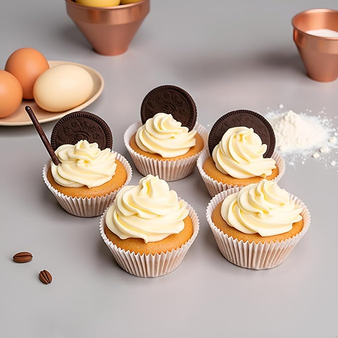 500 Count Cupcake Liners for Baking Cup, No Smell, Grease-proof Muffin Liners, Standard Size Cupcake Cups for Party, Wedding, Birthday,White,1.97x1.37 Inch