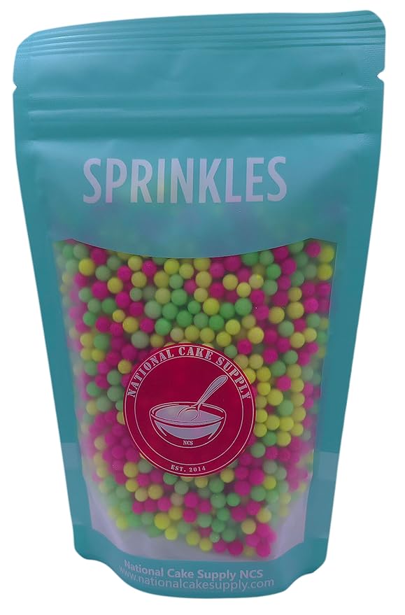 NCS Burgundy, Gold, and White Jimmies Edible Sprinkles, 8 ounces