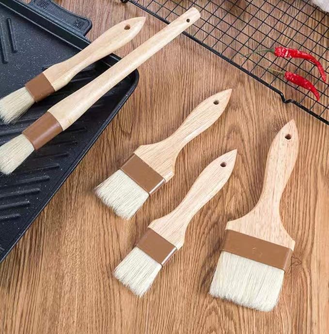 AME D'ESSENCE 3" Wide Boar Pastry Brush, Wooden Handle, Heat Resistant Bristle Basting Brush, Baking Too,l and Food Preparation
