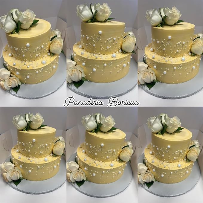 PhilaeEC White Peals 4mm Size Sprinkles for Cake Decoration Edible Candy Baking Cookie Cupcake Toppers Wedding Party Valentines Halloween Christmas Supplies 3.88oz