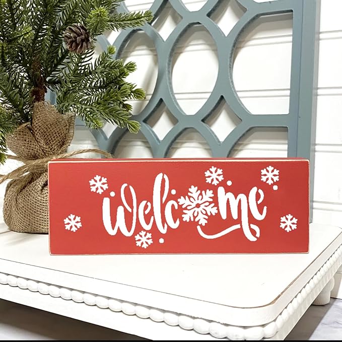 Christmas Stencils for Card Making 4” Reusable Christmas Stencil Xmas Holiday Stencils for Painting on Wood Crafts