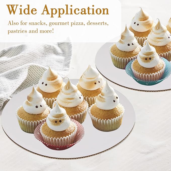 Sudaya Cake Boards 50 PCS, Cake Boards 6 Inch Round, Cardboard Cake Rounds, Disposable Cake Plates, Food Grade Cake Base Cake Tray Cake Circles, 6 Inch Cake Board White Cardboard Circles Round Base