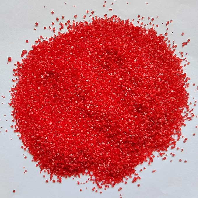 Homankit Sanding Sugar, Red Edible Sugar Crystals, Sugar Sprinkles Mix for Celebration Cakes, Cupcakes, Baking, Cookies Decorating, 3.2 OZ