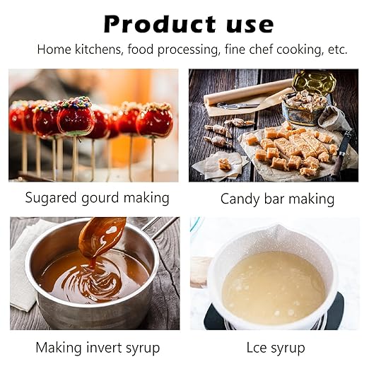 Digital Candy Thermometer with Adjustable Display, 304 Stainless Steel Probe, -58°F~572°F, Includes 2 Pot Clips & Heat-Insulating Pad for Sugar Syrup, Jam, Chocolate, Frying Oil (Black)