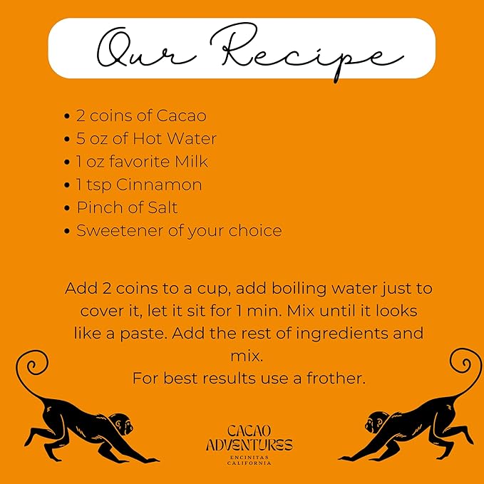 Cacao Adventures Ceremonial Grade Cacao | 100% Pure Cacao | Dairy & Vegan Free | Unsweetened | Vegan Peruvian Cacao
